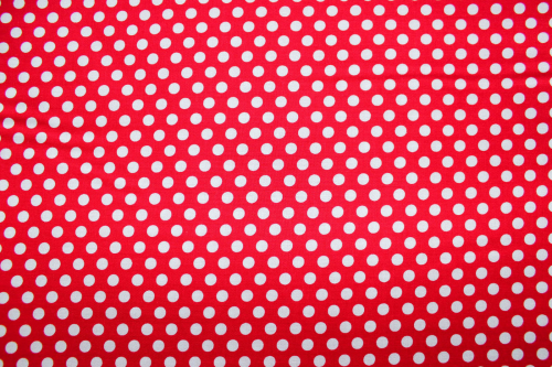 Preview: Designerbaumwollstoff Punkte rot/weiß (10 cm)